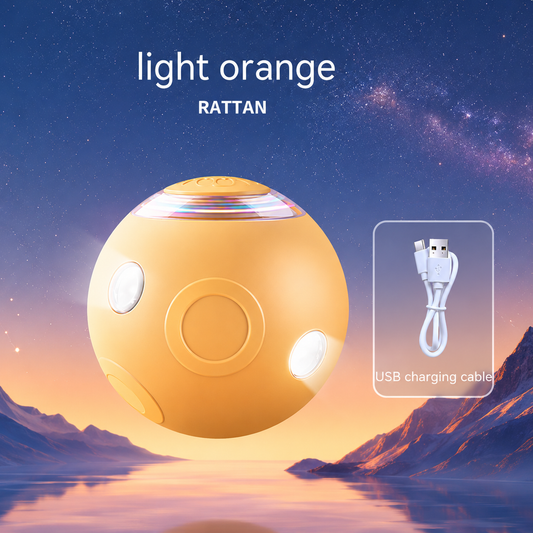 Automatic obstacle avoidance rotating light-up smart pet ball