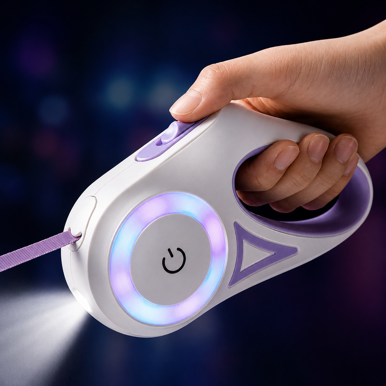Smart LED retractable pet leash