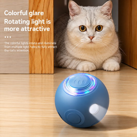Automatic obstacle avoidance rotating light-up smart pet ball