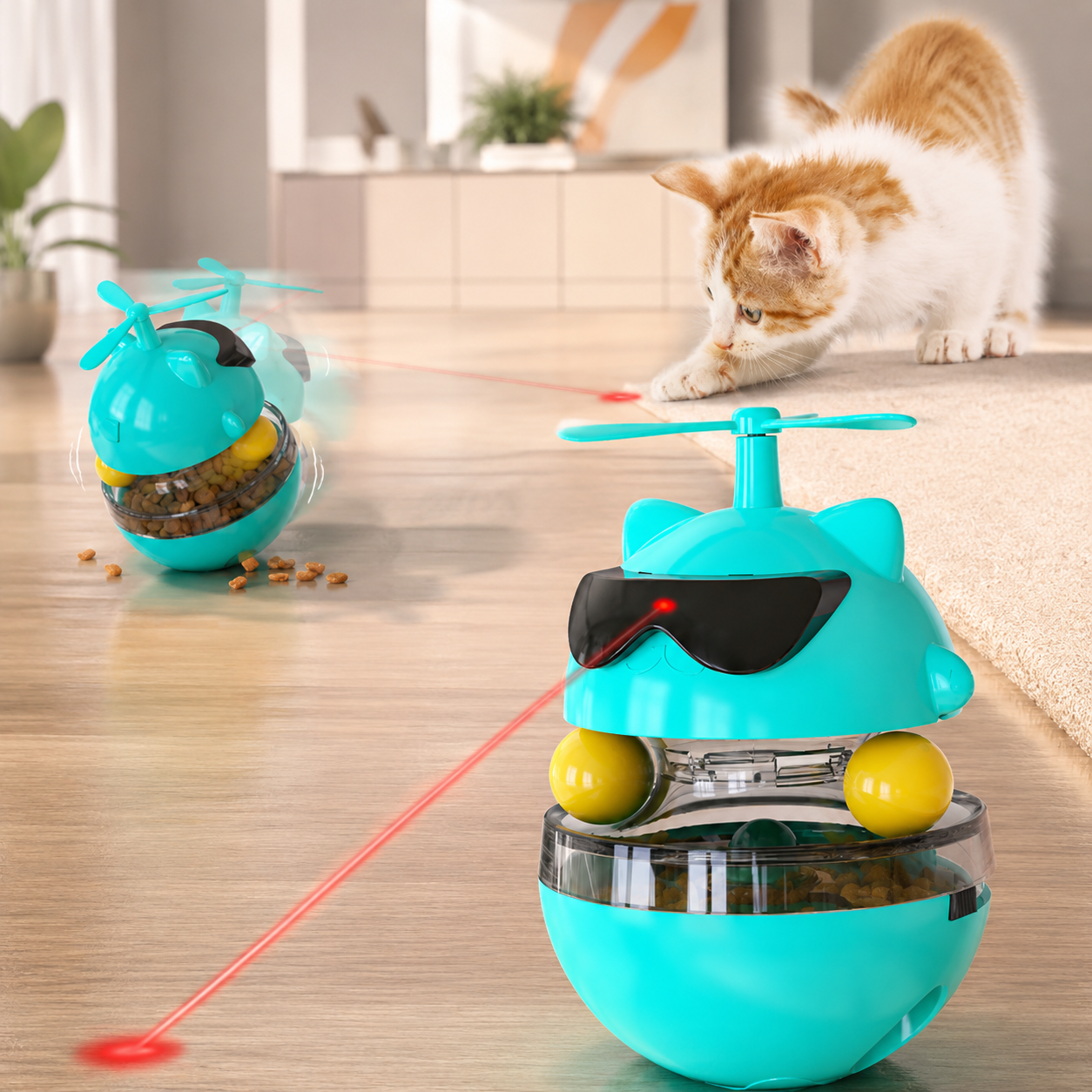 Laser-infrared funny roly-poly toy